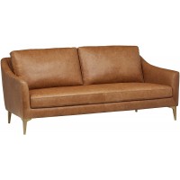 Brand – Rivet Alonzo Contemporary Leather Sofa Couch 80.3"W Cognac