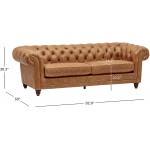 Brand – Stone & Beam Bradbury Chesterfield Tufted Leather Sofa Couch 92.9"W Cognac