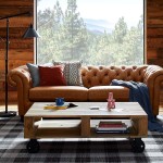 Brand – Stone & Beam Bradbury Chesterfield Tufted Leather Sofa Couch 92.9"W Cognac