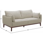 Brand – Stone & Beam Hillman Mid-Century Sofa Couch with Wood Base and Legs 78"W Ivory