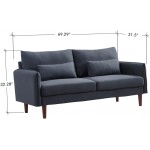 CINNIC Sofa Couch Modern Decor Fabric Sofa Couch Furniture Suitable for Small Spaces Living Room Soft Fabric Upholstery Easy Tool-Free Assembly Sofa Gray Blue