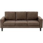 Convertible Sectional Sofa Couch Modern L-Shaped Couch 3 Seater Fabric Sofa for Small SpaceBrown