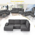 Esright Right Facing Sectional Sofa with Ottoman,Convertible Corner Couches with Armrest Storage Sectional Couch for Living Room & Apartment Right Chaise & Gray