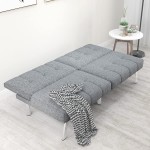 Futon Couch Sofa Bed Convertible Fabric Folding Recliner Lounge Couch Modern Sleeper Sofa for Living Room Bedroom Home Apartment Dorm