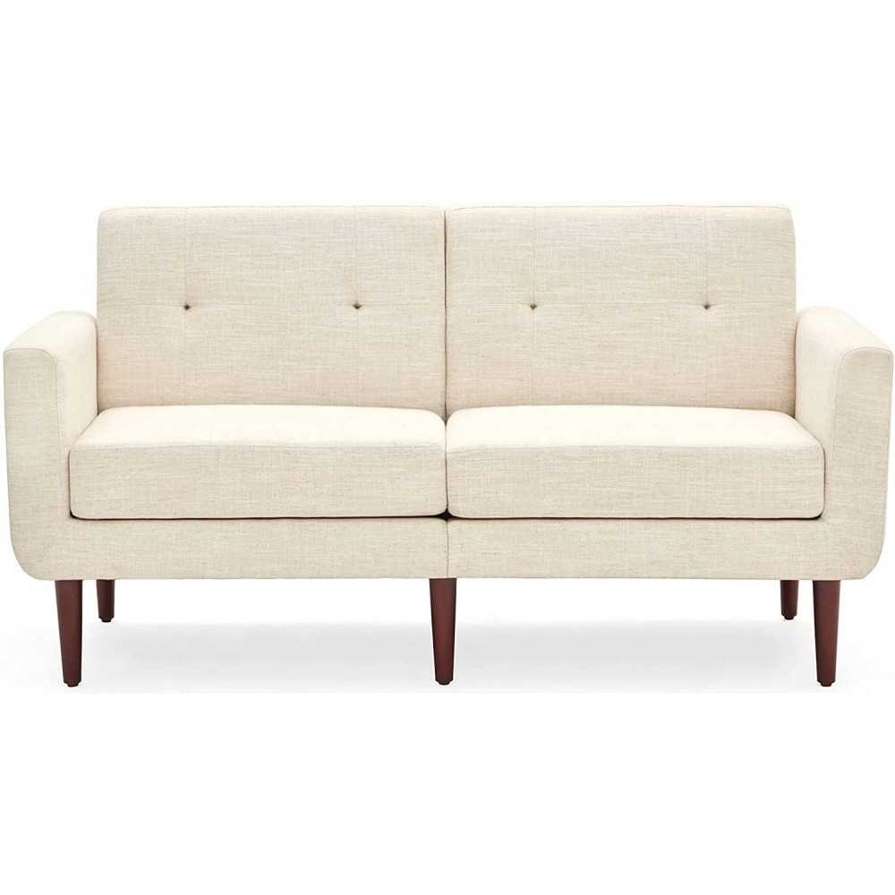 HUIMO Loveseat Sofa Small Couch Modern Love Seat 2-seat Sofa Button Tufted Upholstered Fabric Love Seats Furniture for Small Space Living Room Bedroom Office Small Apartment Beige