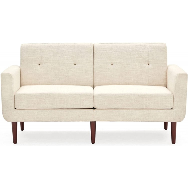 HUIMO Loveseat Sofa Small Couch Modern Love Seat 2-seat Sofa Button Tufted Upholstered Fabric Love Seats Furniture for Small Space Living Room Bedroom Office Small Apartment Beige