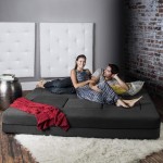 Jaxx Zipline Convertible Sleeper Sofa & Three Ottomans California King-Size Bed Black