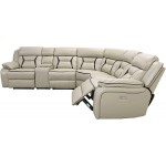 Lexicon Norlina 6-Piece Power Reclining Sectional Sofa with Cup Holder Console and USB Port 105.5" x 119" Beige