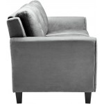 Lifestyle Solutions Collection Grayson Micro-Fabric Sofa 80.3" x 32" x 32.68" Dark Grey