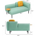 LINSY Loveseat Sofa Couch Modern Chaise Lounge for Small Space Teal