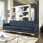Modway Loft Upholstered Fabric Mid-Century Modern Sofa In Azure