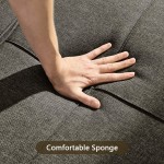 Vonanda Sofa Bed Convertible Chair 4 in 1 Multi-Function Folding Ottoman Modern Breathable Linen Guest Bed with Adjustable Sleeper for Small Room Apartment Chocolate Brown