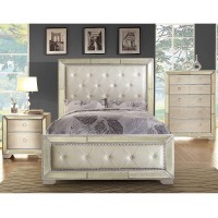 Furniture of America Maxine Modern 3-Piece Silver Bedroom Set California King