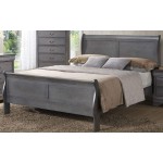 GTU Furniture Classic Louis Philippe Styling Grey Louis Philippe 5Pc Queen Bedroom SetQ D M N C