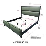 Kings Brand Furniture – Sheldon 6-Piece King Size Gray Bedroom Set. Bed Dresser Mirror Chest & 2 Nightstands
