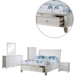 Simple Relax 5 Piece Storage Full Bedroom Set White