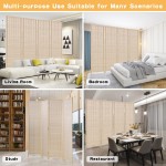 6ft Bamboo Room Divider Folding Privacy Screen 4 Foldable Panels Partition Wall Divider Freestanding Room Dividers Home Portable Partition Screen for Bedroom Natural