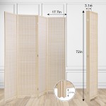 6ft Bamboo Room Divider Folding Privacy Screen 4 Foldable Panels Partition Wall Divider Freestanding Room Dividers Home Portable Partition Screen for Bedroom Natural