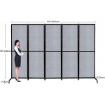 Artigwall 7.5ft90" Height Home 360° Acoustic Room Divider Polyester Panel Portable Room Divider Temporary Wall Privacy Screen Separator 5-panel-135 inch Light Grey
