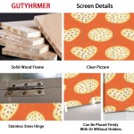 Canvas Room Divider Screen Heart Shaped and Round Pizza with Mozzarella Cheese Sausages or Room Separator Folding Screen Privacy Partition Wall Dividers for Rooms 6 Panels