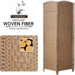 Cocosica Room Divider and Folding Privacy Screen Tall Extra Wide Foldable Panel Partition Wall Divider with Diamond Double-Weaved & 8 Panel Room Screen Divider Separator Natural 8 Panels