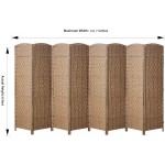 Cocosica Room Divider and Folding Privacy Screen Tall Extra Wide Foldable Panel Partition Wall Divider with Diamond Double-Weaved & 8 Panel Room Screen Divider Separator Natural 8 Panels