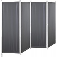 Ecolinear 4 Panel Partition Room Dividers Folding Privacy Screen Temporary Wall Divider Freestanding Room Separator Grey