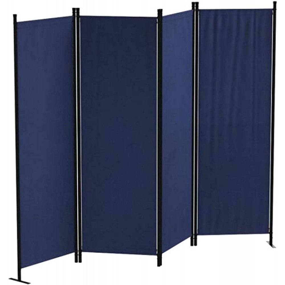 Ecolinear 4 Panel Room Divider Folding Screen Home Office Dorm Indoor Decor Privacy Accents Blue