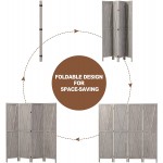 iVilla 5.8 Ft Tall Wood Room Divider 4 Panel Rustic Folding Privacy Screens Farmhouse Partition Wall dividers for Rooms Separator Temporary Wall Barnwood Grey 1 x 71.2 69 inches