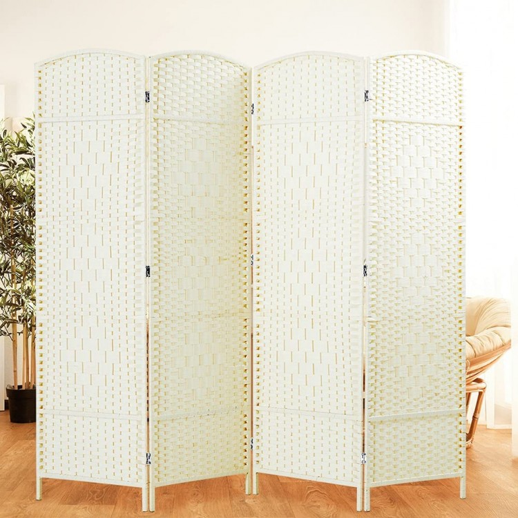 JOSTYLE Room Divider 4 Panel Room Partition  Foldable Freestanding Room Dividers 6 FT Tall and Extra Wide Hinged Decorative Separation Wall Divider.