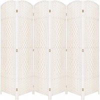 LAZYLAND Divider Folding Privacy Screen Freestanding Room Dividers Freestanding 360 ° Rotating Folding Privacy Screens with Diamond Double-Weave for Decorating Bedding Dining Study and Sitting Room
