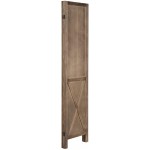 MyGift 3-Panel Burnt Wood Barn Door Style Privacy Screen Freestanding Room Divider with Dual-Action Hinges
