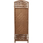 Oriental Furniture 4 ft. Tall Fiber Weave Room Divider Natural 4 Panels