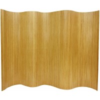 Oriental Furniture 6 ft. Tall Bamboo Wave Screen Natural