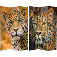 Oriental Furniture 6 ft. Tall Double Sided Leopard Room Divider