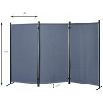 Proman Products FS37065 Galaxy Outdoor Indoor Room Divider 3-Panel Water Repellent Fabric Black Powder Coated Metal Frame 102" W X 16" D x 71" H Gray