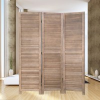 Room Divider 3 Panel Wall Wood Folding Screen Partitions 4.3FT Room Dividers for Room Separation Freestanding Partition for Home Office Bedroom Brown