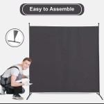 Room Divider – Folding Partition Privacy Screen for School Church Office Classroom Dorm Room Kids Room Studio Conference 72" W X 71 H Inches Freestanding  Patent Pending