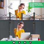 Room Divider Folding Privacy Screen 4 Panel Freestanding Room Wall Dividers with Steel Frame Movable Room Screen Portable Office Partition Decoration Accent Room Dividers for Home Bedroom