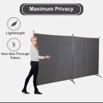 Room Divider Office Partition Classroom and Dorm Privacy Screen Double Unit Grey Combined Dimensions 142" W X 72" H
