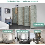 Room dividers 6 ft Folding Privacy Screen Excited Work Tall Extra Wide Partition Foldable Panel Wall Divider 8 Grey