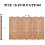 Room dividers 6 ft.Excited Wrok Tall Folding Privacy Screen Tall Extra Wide Partition Foldable Panel Wall Divider 6 Light Brown