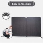STEELAID Room Divider Office Wall Divider 100'' Gray Partition for Home Office Restaurant ,School Church Classroom Dorm Room Kids Room Freestanding & Foldable