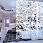 yazi Hanging Room Divider 24Pieces Decorative Wall Screen Panel with White Butterfly Flower Wooden-Plastic Screen Dividers for Bedroom Dining Sitting Room DIY Home Decor24 Pcs,Flower