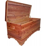 46" Heirloom Aromatic Red Cedar Hope Chest with Waterfall Edge and Scallop Feet Storage Trunk for Blankets Amish Made in America Large Natural