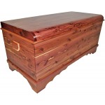 46" Heirloom Aromatic Red Cedar Hope Chest with Waterfall Edge and Scallop Feet Storage Trunk for Blankets Amish Made in America Large Natural