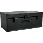 ADHW Black Trunk Storage Chest Travel Luggage College Dorm Organizer Box