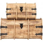 Aisifx Storage Chests 2 Pieces Solid Mango Wood