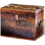Antique-style wooden storage box,Treasure Chest Wooden Storage Trunks Vintage Treasure Chest Wood Box With Latch Closure，for Bedroom,Living Room Entryway,Hallway,Solid Wood,17.7 x 12.2 x 7.9 inch