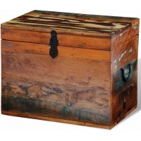 Antique-style wooden storage box,Treasure Chest Wooden Storage Trunks Vintage Treasure Chest Wood Box With Latch Closure，for Bedroom,Living Room Entryway,Hallway,Solid Wood,17.7 x 12.2 x 7.9 inch